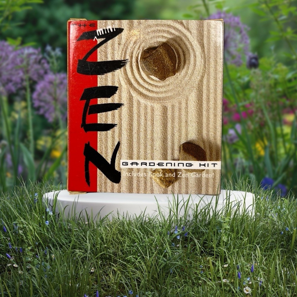 Mini Zen Gardening Kit Desktop Meditation Set W/ Book &‎ Rake Stress Relief NEW